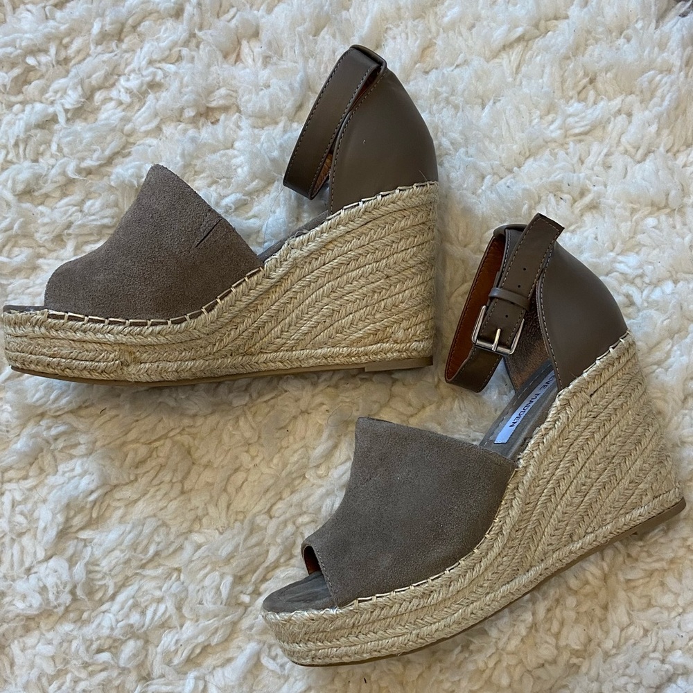 Steve Madden Taupe Jaylen Platform Espadrilles